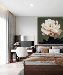 Tranh cô gái đội hoa nghệ thuật PTR0153