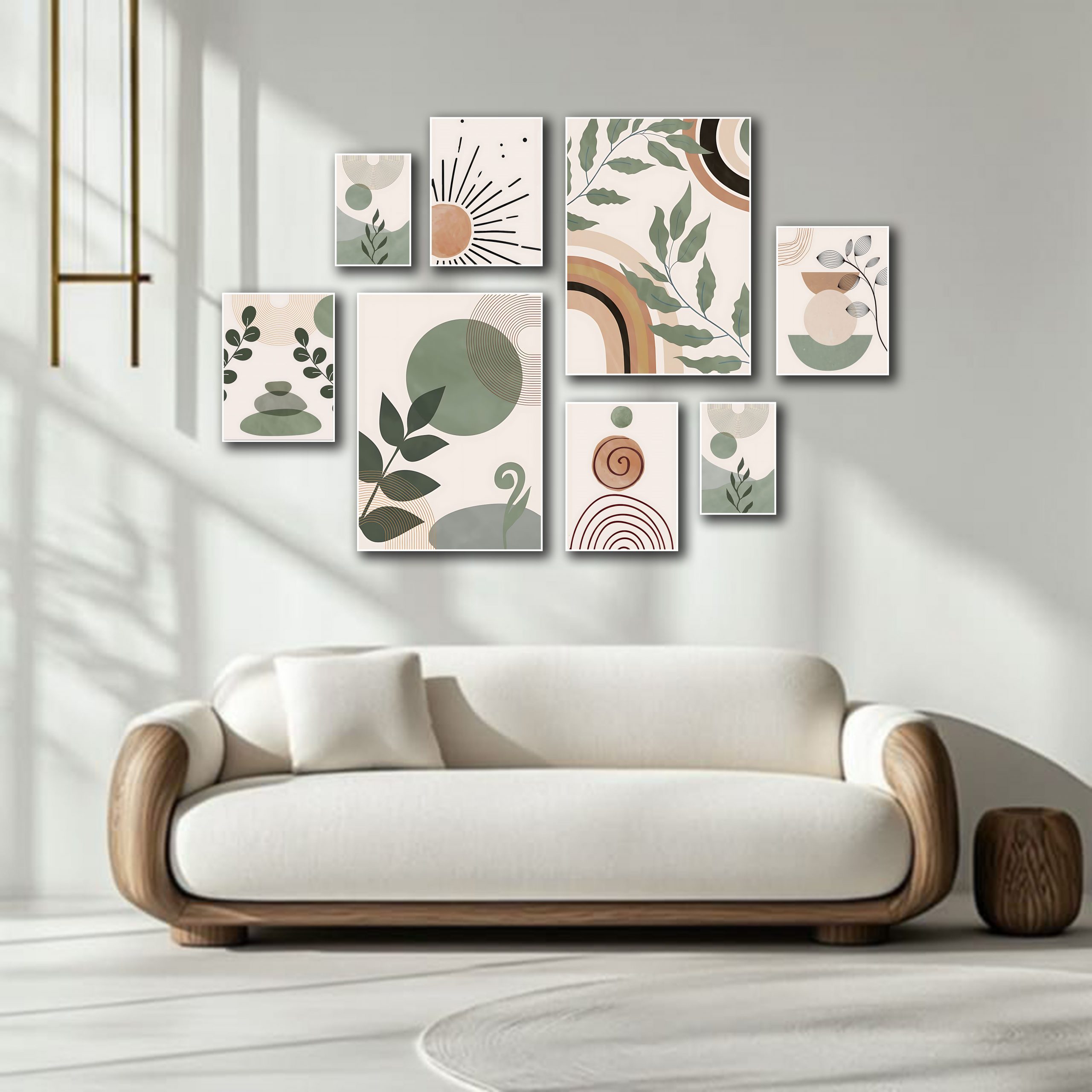 Bộ 8 tranh trừu tượng xanh ngọc PTR0801