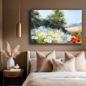 Tranh in sơn dầu cánh đồng hoa PTR01183