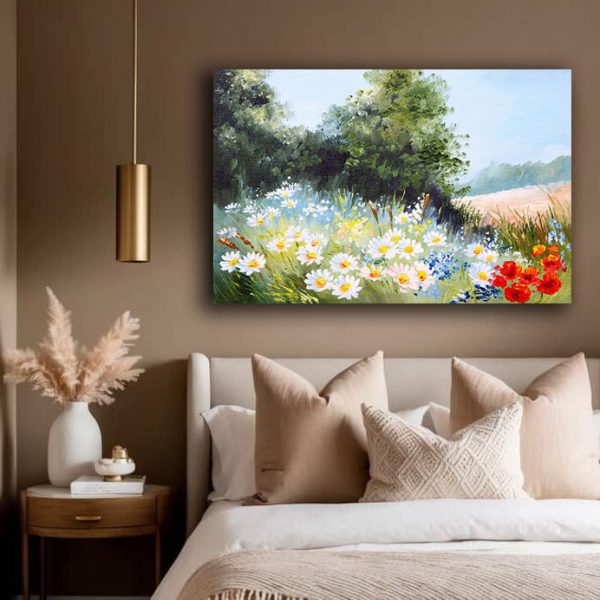 Tranh in sơn dầu cánh đồng hoa PTR01183