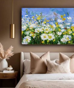 Tranh cánh đồng hoa sơn dầu in canvas PTR01178