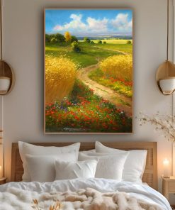 Tranh phong cảnh con đường làng quê PTR01184