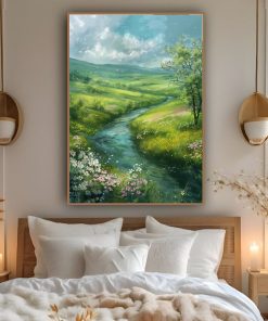 Tranh phong cảnh làng quê tuyệt đẹp PTR01185