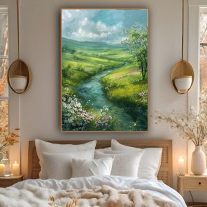 Tranh phong cảnh làng quê tuyệt đẹp PTR01185