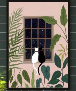 Tranh con mèo trang trí nhà tắm PTR01192