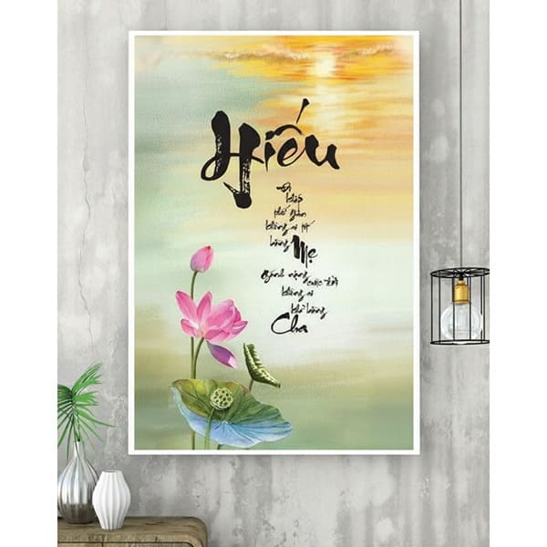 Chữ hiếu thư pháp 4 chữ hiếu thư pháp TT3625