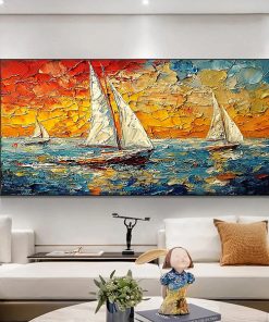 Tranh sơn dầu thuận buồm xuôi gió