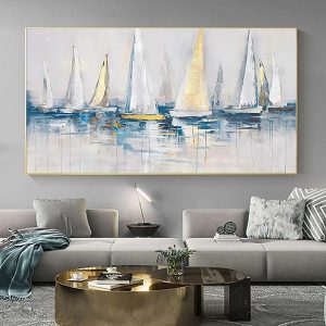 Tranh sơn dầu thuận buồm xuôi gió
