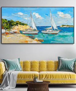 Tranh sơn dầu thuận buồm xuôi gió