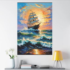 Tranh sơn dầu thuận buồm xuôi gió