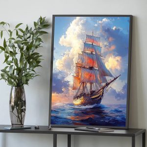 Tranh sơn dầu thuận buồm xuôi gió