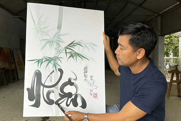 Chữ nhẫn thư pháp 7 dịch vụ viết chữ nhẫn theo yêu cầu tại xưởng khungtranhre