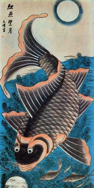 Tranh cá chép trông trăng 5 xưởng sản xuất trang cá chép trông trăng đẹp