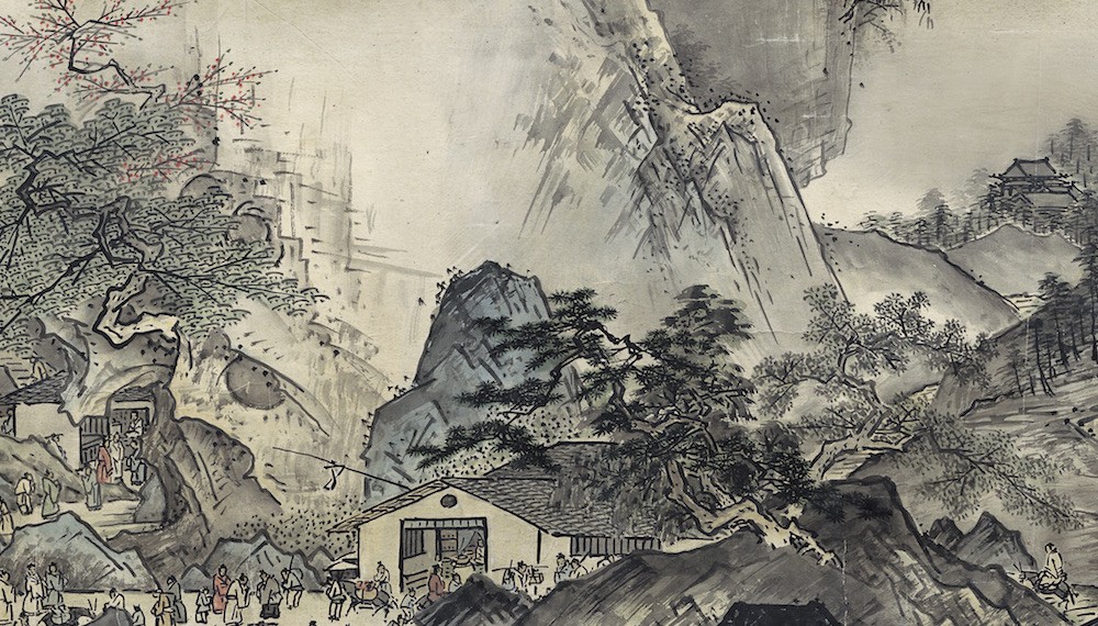 bức tranh phong cảnh thiên nhiên 四季山水図